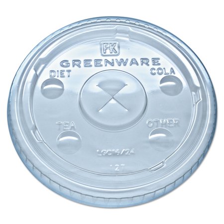 FABRI-KAL Greenware Cold Drink Lids, Fits 16-18, 24oz Cup, X-Slot, Clear, PK1000 9509112